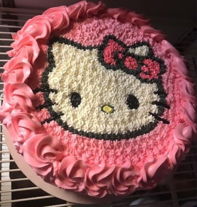 Hello Kitty themed birthday cake
