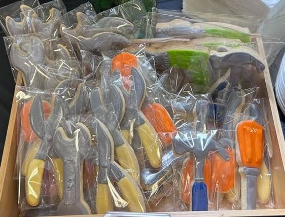 Kitchen tools and utensils shaped cookies