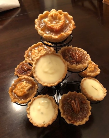 Assorted mini tarts on display stand
