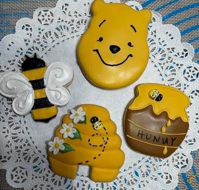Winnie the Pooh themed decorated cookies collection