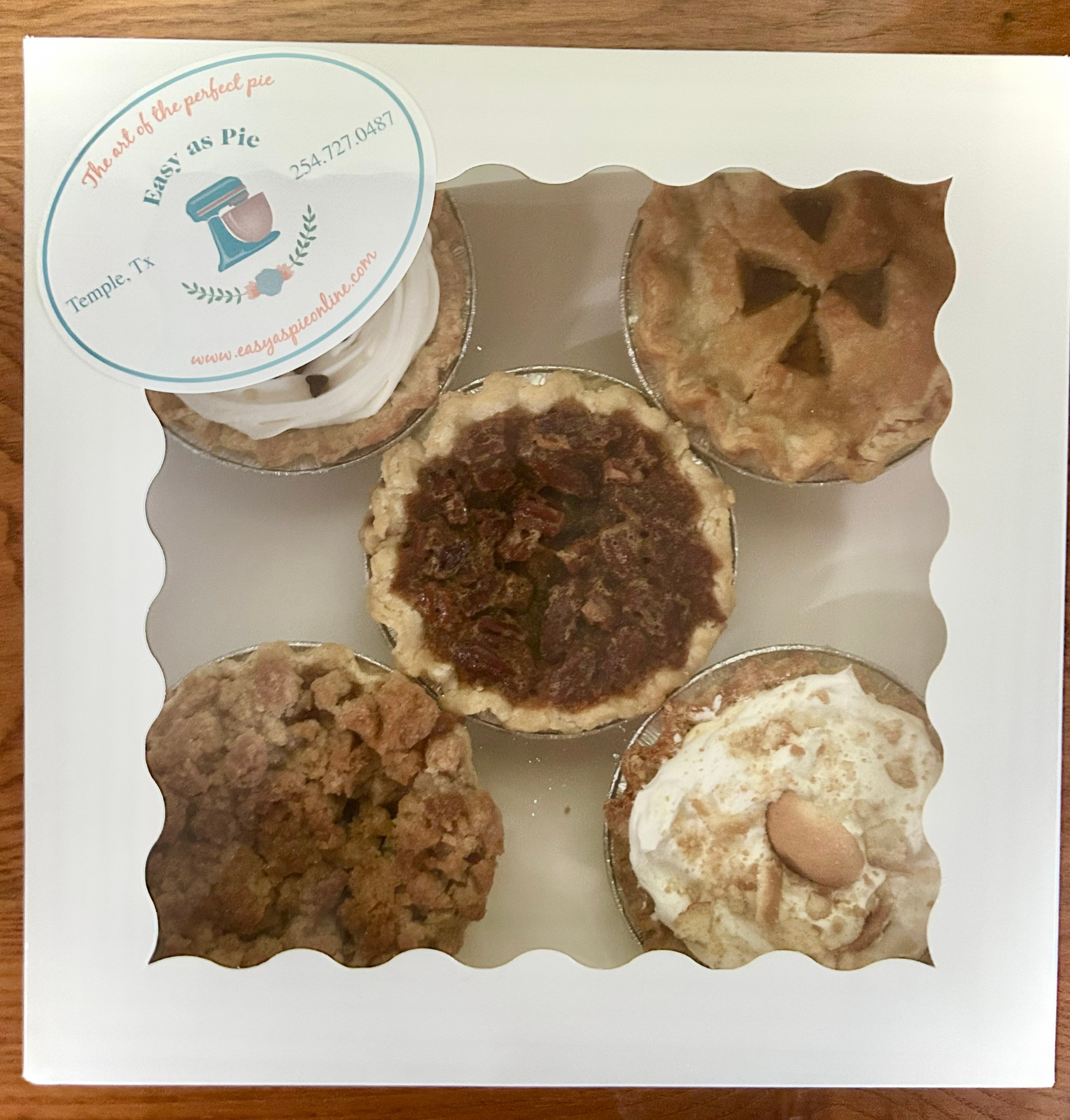 Easy as Pie mini pie sampler gift box with assorted flavors
